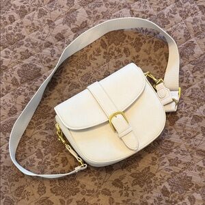 H&M Cream Crossbody Bag with Gold Accents